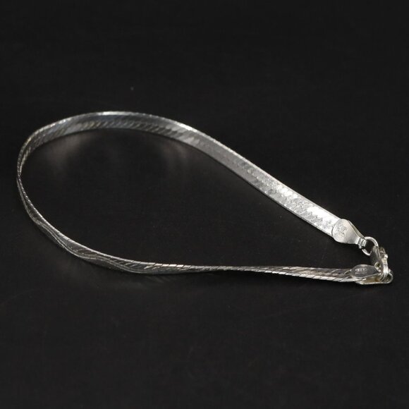 Authentic MILOR ITALY 7.5" Herringbone Diamond Cut Faux Rope Chain Bracelet - 4g - Picture 3 of 5